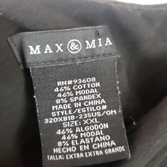 Max mia Womens Leggings Cropped Terry Cloth high waisted black size XXL - Picture 2 of 3